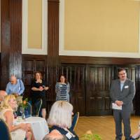 Haas and Marcia infront of the room